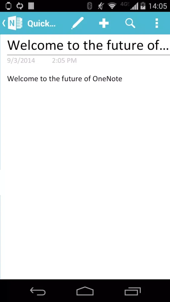 Скриншоты OneNote for Android Wear