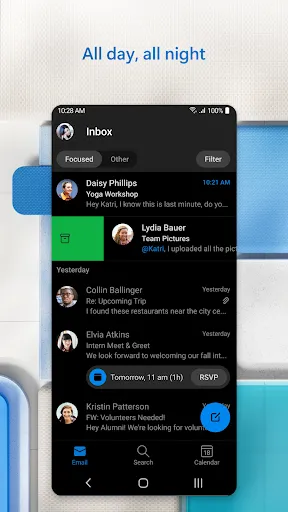 Captures d'écran de Microsoft Outlook