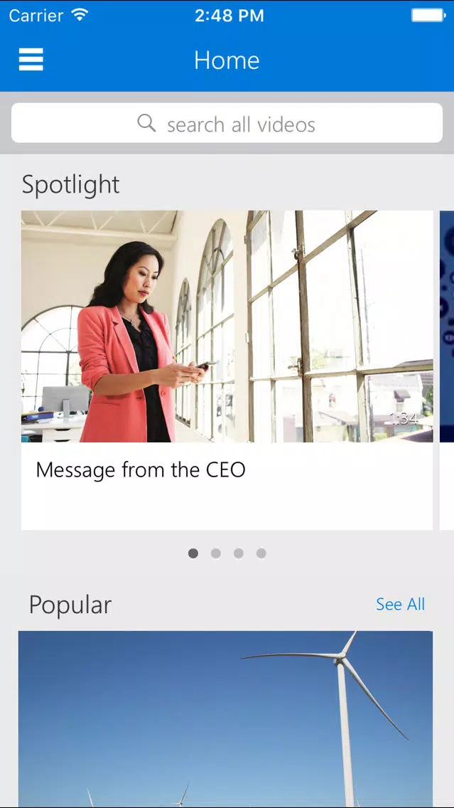 Office 365 Video for iPhone Ekran Görüntüleri