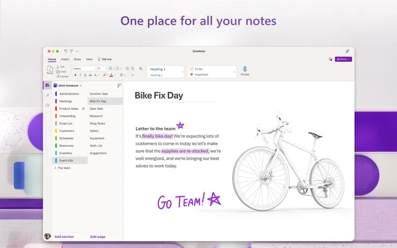 Ảnh chụp màn hình của Microsoft OneNote