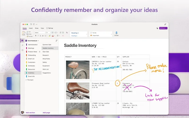 Ảnh chụp màn hình của Microsoft OneNote