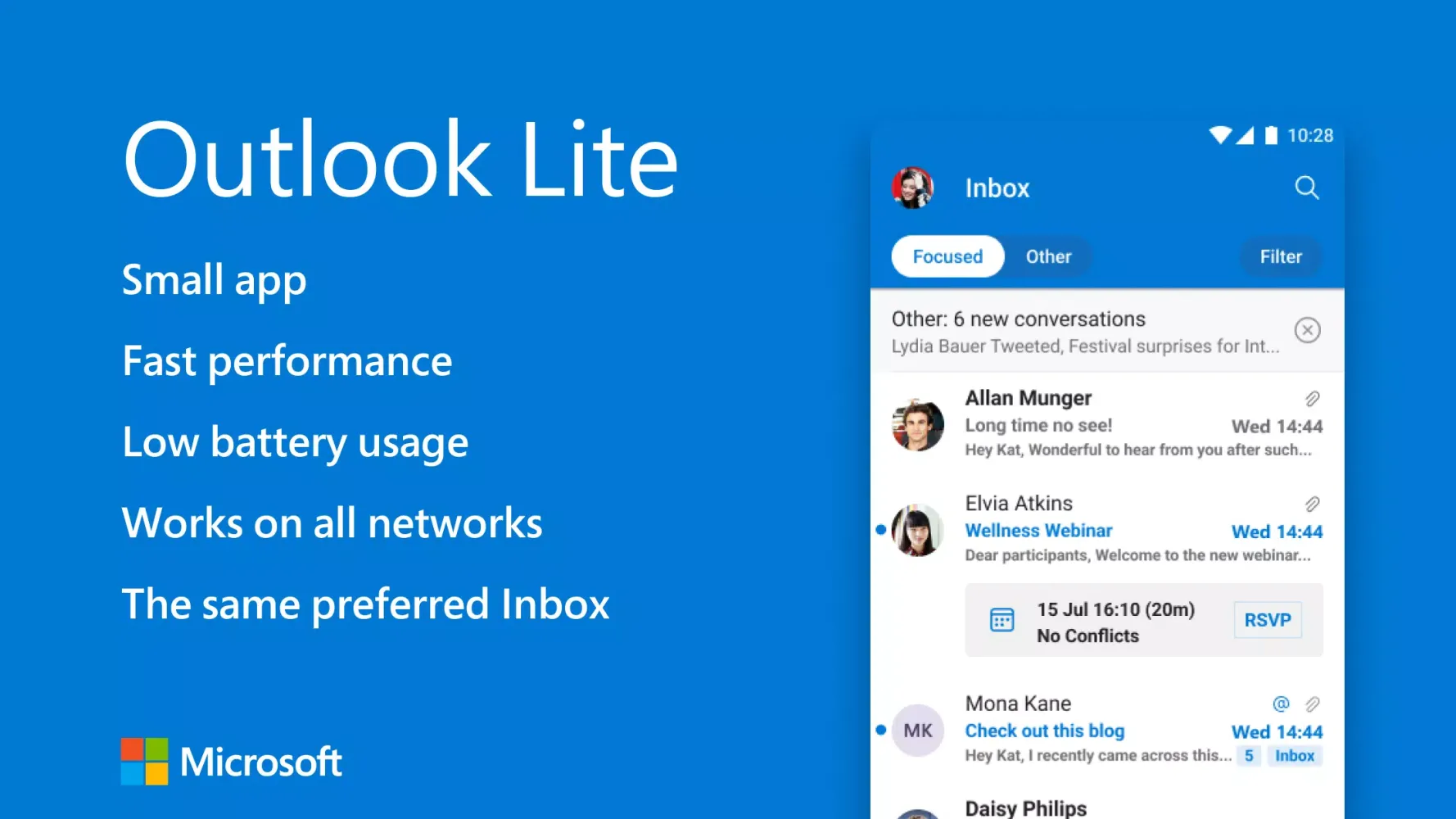 Microsoft Outlook Lite: Email应用截图
