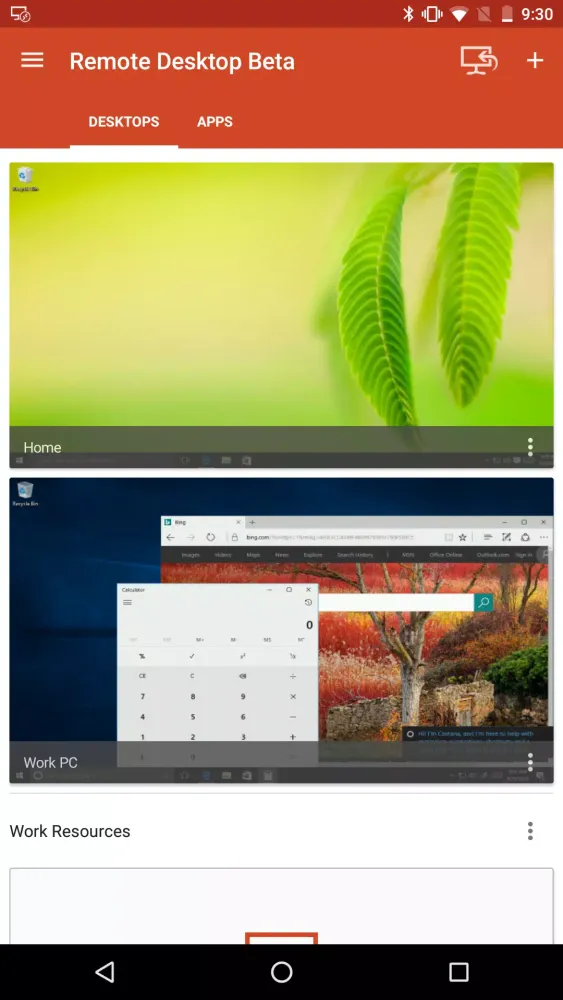 Microsoft Remote Desktop Beta 스크린샷