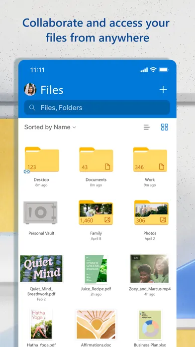 Capturas de pantalla de Microsoft OneDrive