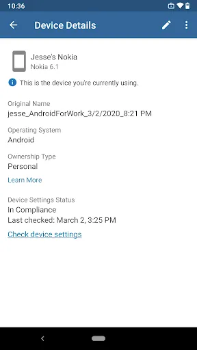 Screenshot di Intune Company Portal
