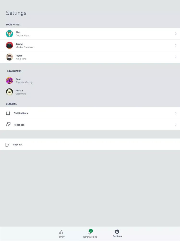 Xbox Family Settings Screenshots