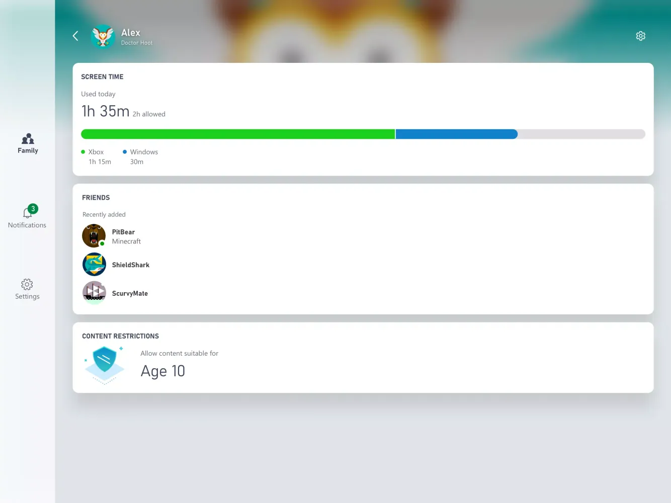 Xbox Family Settings Screenshots