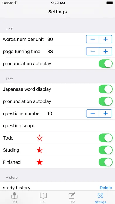 Zrzuty ekranu JLPT N3  Vocabulary with Voice