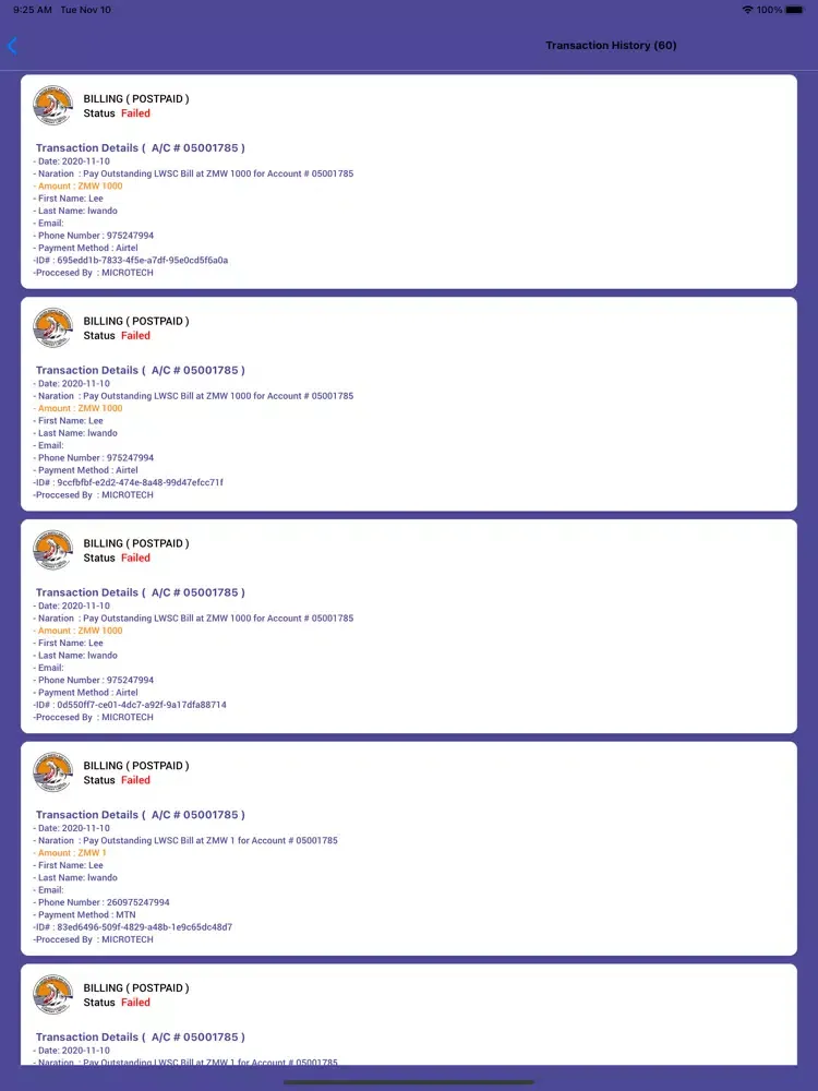Screenshot di Lusaka Water Supply App iPad 