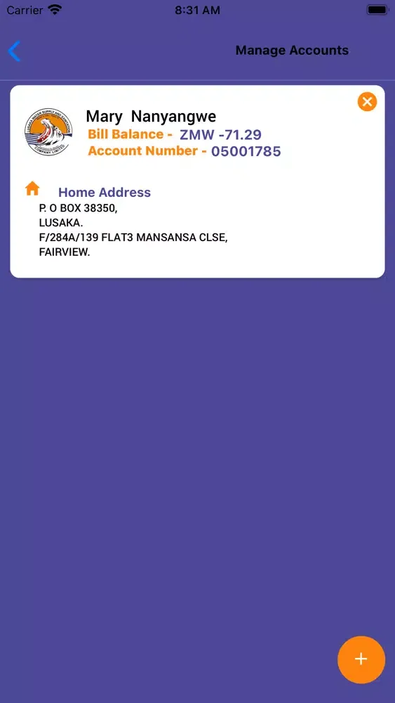 Screenshot di Lusaka Water Supply App