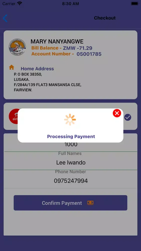Screenshot di Lusaka Water Supply App