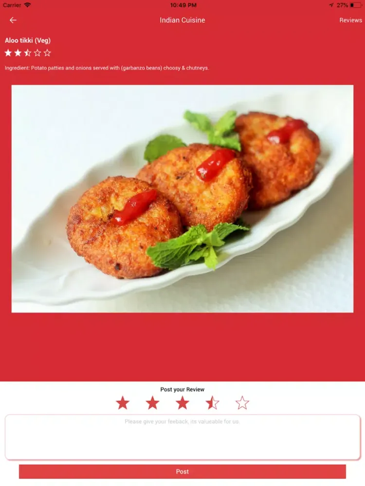 Tangkapan layar Katoree-All about Desi Buffet iPad 
