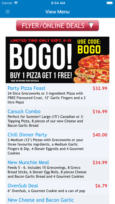 Captures d'écran de Greco Pizza
