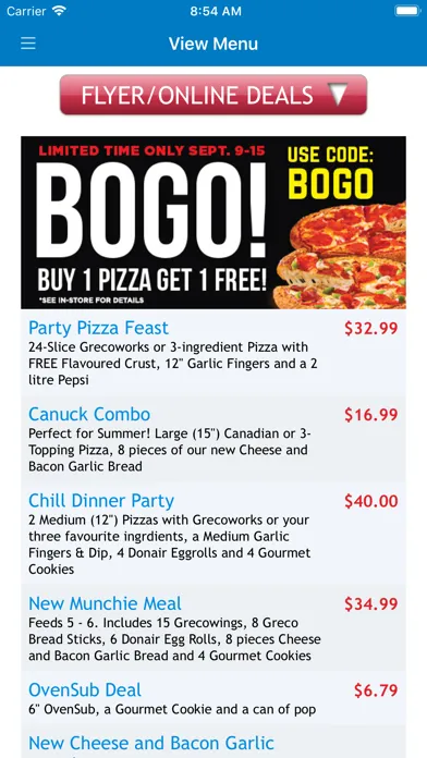 Screenshot di Greco Pizza
