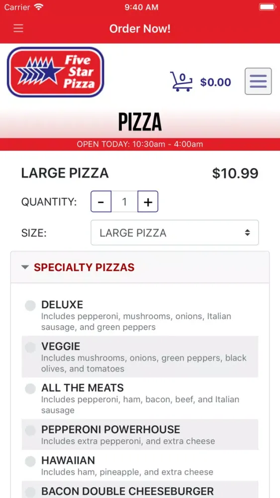 Five Star Pizza, Florida স্ক্রিনশট