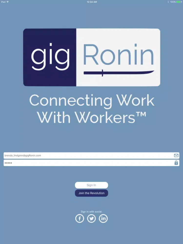 Captures d'écran de gigRonin Worker App iPad 