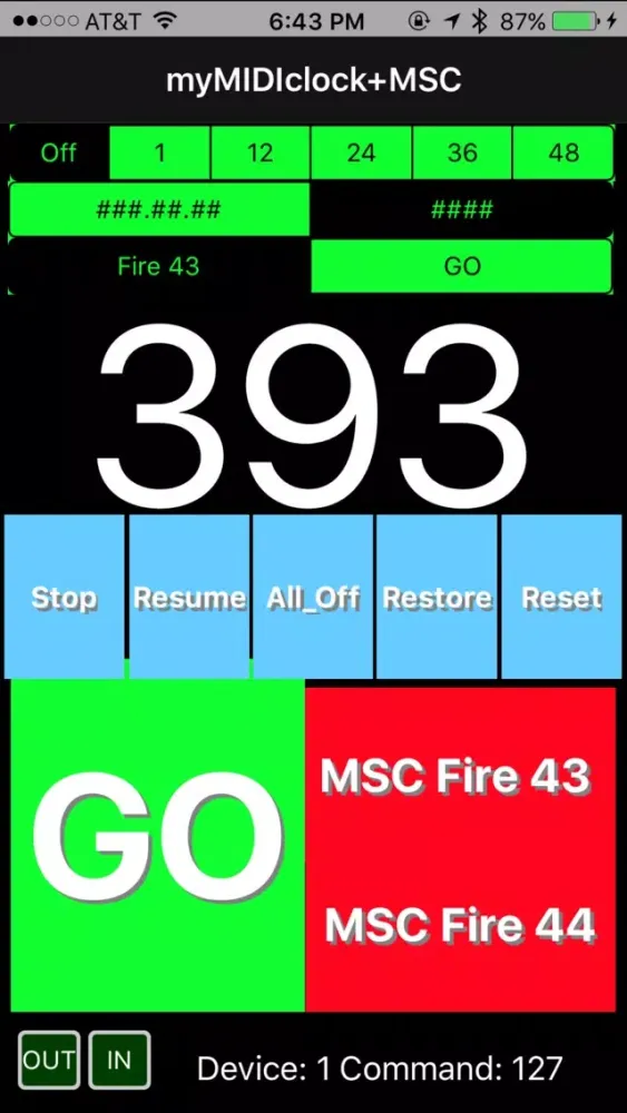 Tangkapan layar myMIDIclock+MSC