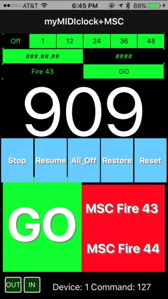 Tangkapan layar myMIDIclock+MSC