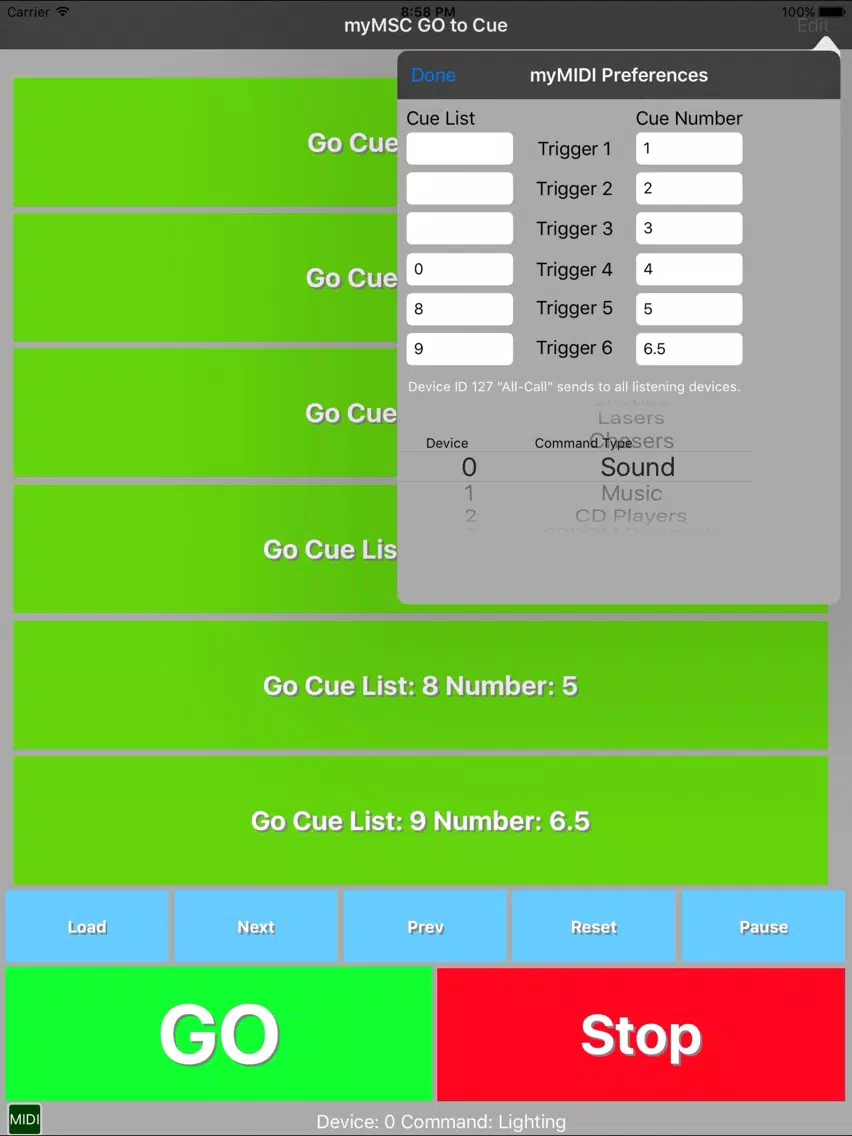 myMSCgotoCue iPad 應用截圖