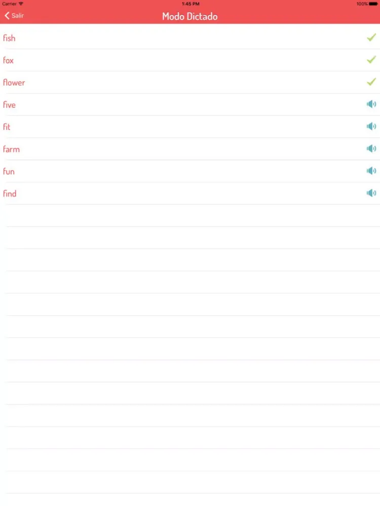 Ảnh chụp màn hình của Mi Dictado iPad 