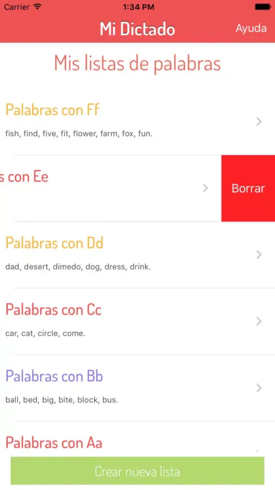Ảnh chụp màn hình của Mi Dictado