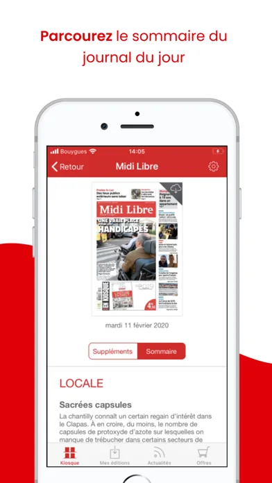 Capturas de tela do Midi Libre Le Journal