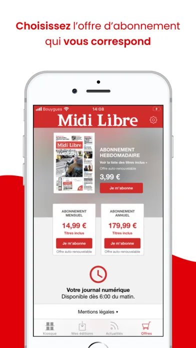 Capturas de tela do Midi Libre Le Journal