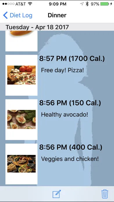 ภาพหน้าจอของ Diet Tracker Lite