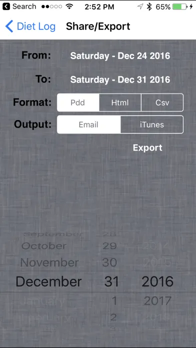 ภาพหน้าจอของ Diet Tracker Lite