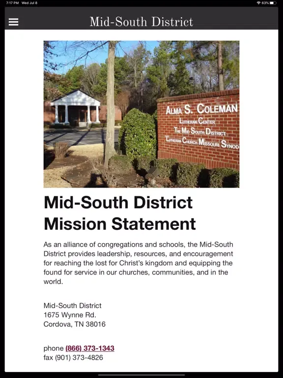 Screenshot di Mid-South District of LCMS iPad 