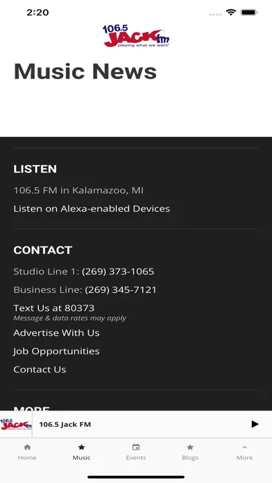 Capturas de pantalla de Jack 106.5 FM WVFM