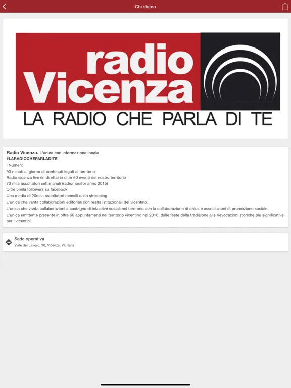 Radio Vicenza iPad  Screenshots