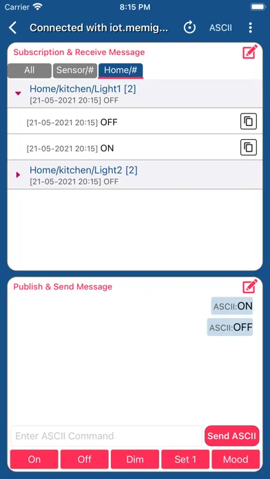 Tangkapan skrin MQTT Spy