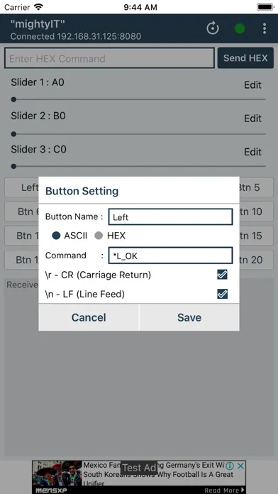 Capturas de pantalla de WiFi Controller ESP8266