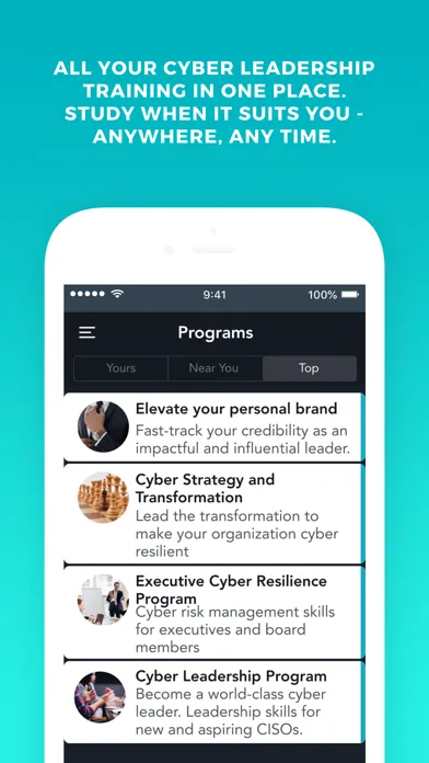 Capturas de tela do Cyber Leadership Hub