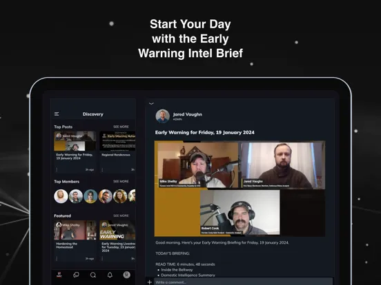 Ảnh chụp màn hình của Early Warning Network iPad 
