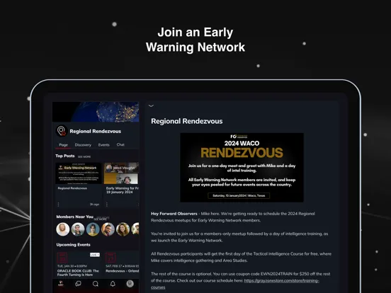Ảnh chụp màn hình của Early Warning Network iPad 
