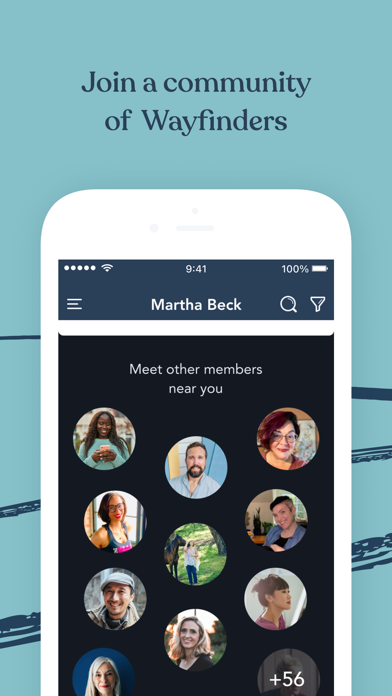 Capturas de tela do Martha Beck Community