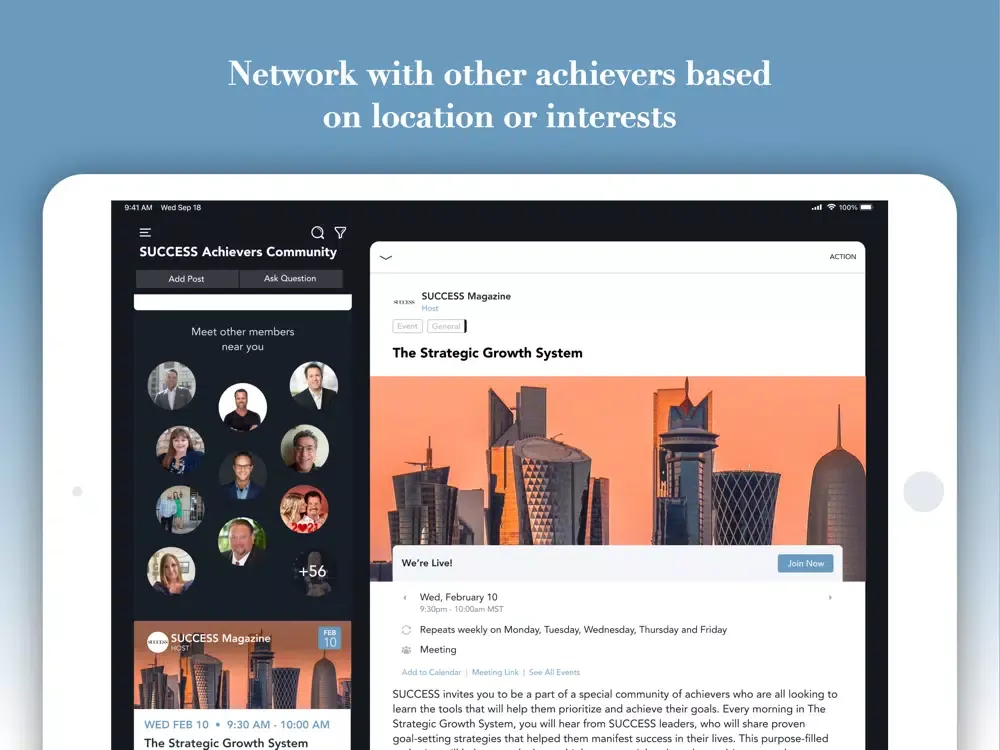 تصاویر SUCCESS Achievers Community iPad 