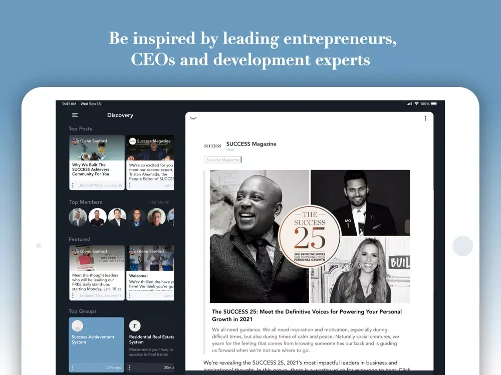 تصاویر SUCCESS Achievers Community iPad 