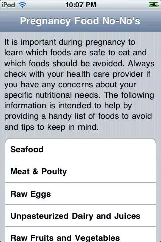 Capturas de pantalla de Pregnancy Food No-No's