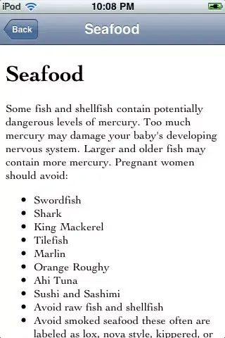 Capturas de pantalla de Pregnancy Food No-No's