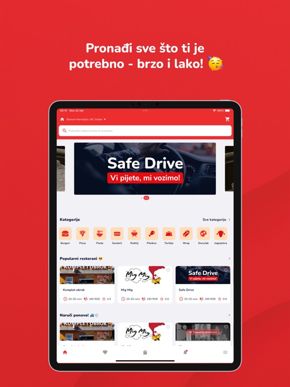 Tangkapan layar Mig Mig Dostava iPad 