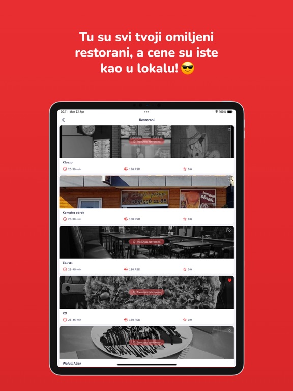 Tangkapan layar Mig Mig Dostava iPad 