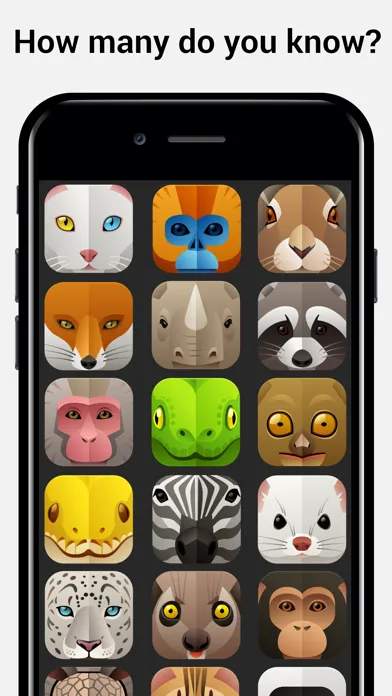 ภาพหน้าจอของ Name the Animal Head Quiz