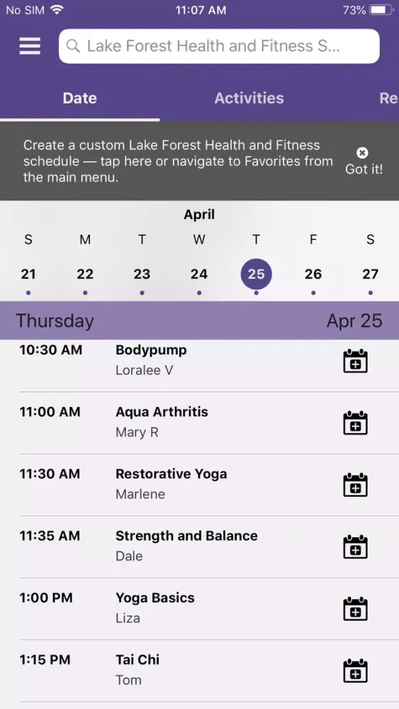 ภาพหน้าจอของ Lake Forest Health & Fitness
