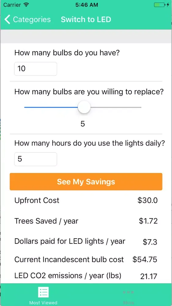 Screenshot di Eco Friendly Calculator