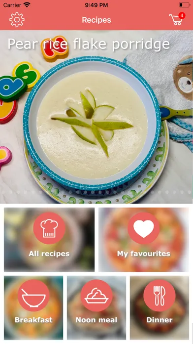 Capturas de tela do Baby Food