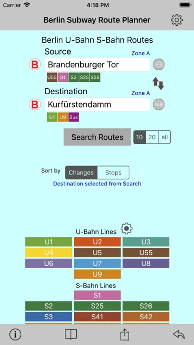 Berlin Subway Route Planner 스크린샷