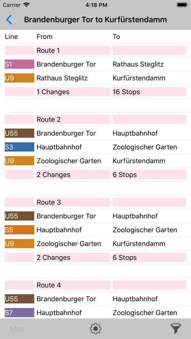 Berlin Subway Route Planner 스크린샷